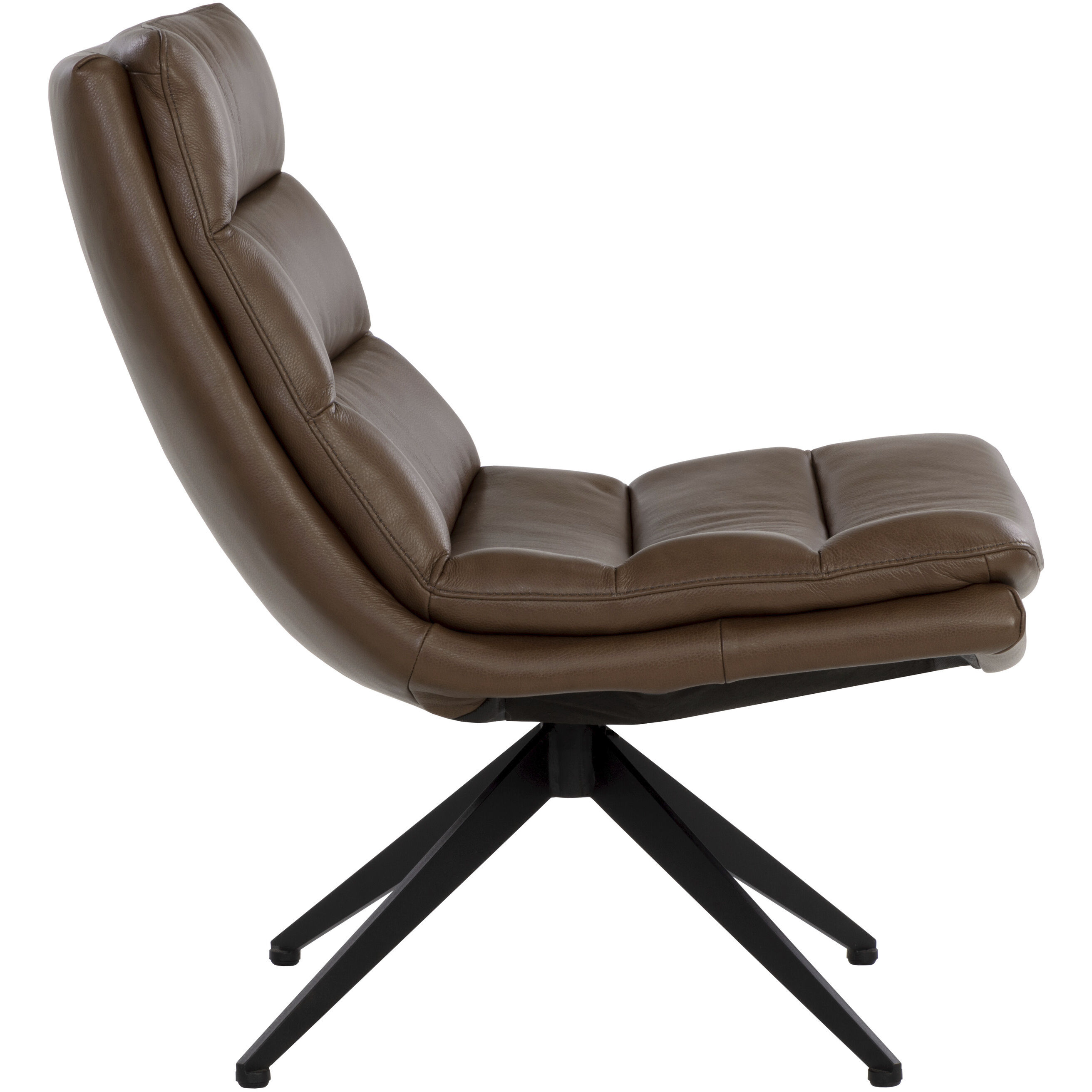 Keller Missouri Mahogany Leather Swivel Lounge Chair, Swivel